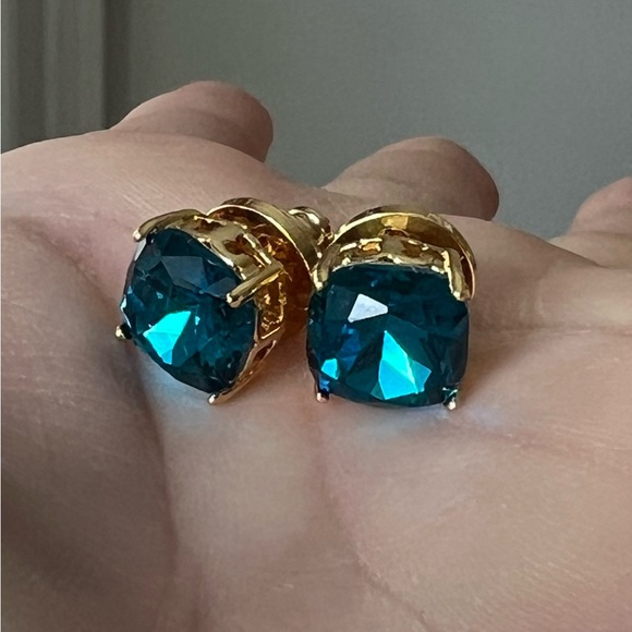 Tory Burch Jewelry - 💕🎉Like New Gently worn Tory Burch Crystal Teal Blue Stud earrings TB